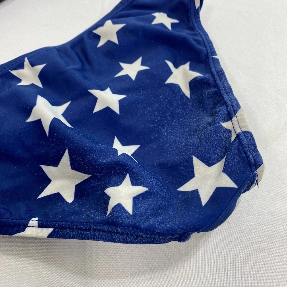 Girls Stars & Stripes USA Patriotic Ruffle Bikini